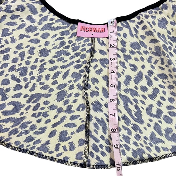 McEwan Studio Yellow & Black Leopard Print Triangle Top & Tie Skirt Rave Set - Picture 9 of 11